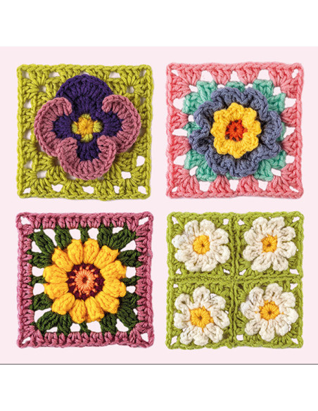 Granny Square Blumen Häkel-Karten - Topp