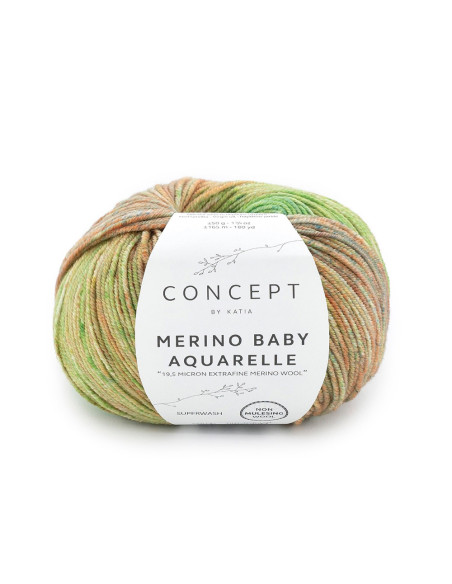 Merino Baby Aquarelle - Katia 364 - orange/grün/blau