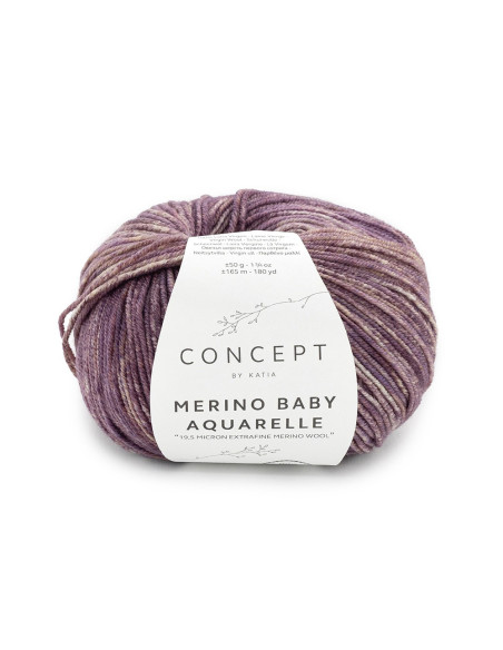 Merino Baby Aquarelle - Katia 365 - brombeer/camel
