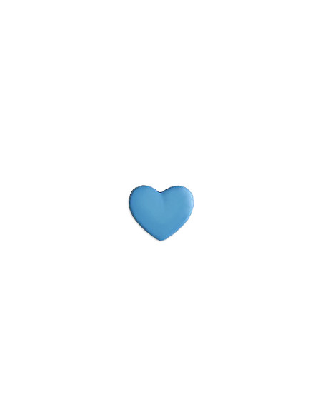 Kinderknopf Herz 13 mm  - Dill blau