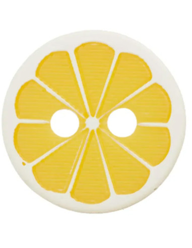 Polyesterknopf Citrus 11 mm - Union Knopf gelb