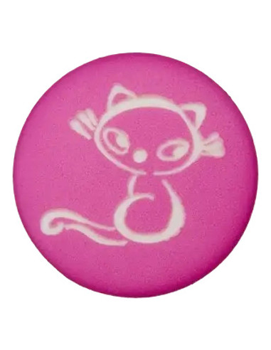 Polyesterknopf Katze 12 mm - Union Knopf pink