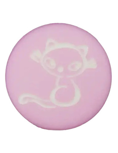 Polyesterknopf Katze 12 mm - Union Knopf rosa