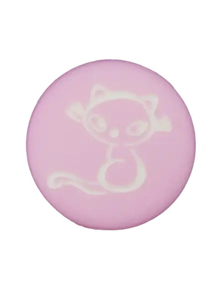 Polyesterknopf Katze 12 mm - Union Knopf rosa