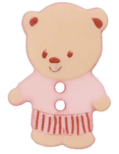 Polyesterknopf Bär 15 mm - Union Knopf rosa