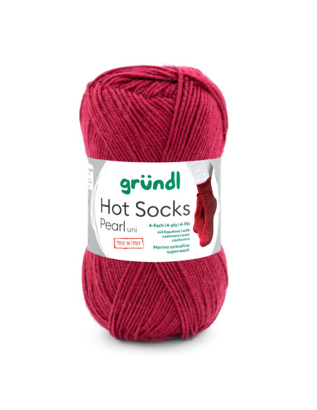 Hot Socks Pearl uni - Gründl 14 - kirschrot