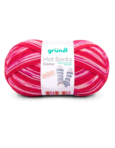 Hot Socks Como 4-fach - Gründl 07 - rot