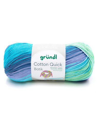 Cotton Quick Batik - Gründl 01 - hellblau/violett/apfelgrün