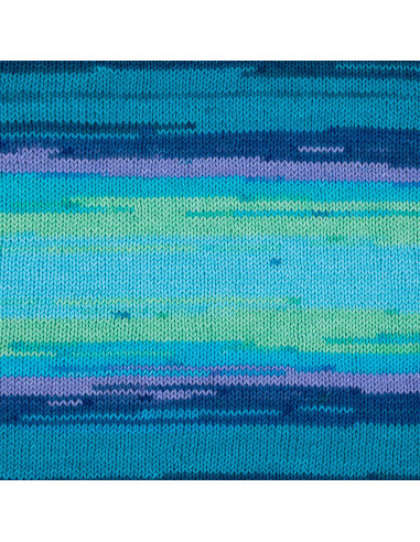 Cotton Quick Batik - Gründl 01 - hellblau/violett/apfelgrün