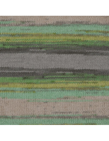 Cotton Quick Batik - Gründl 03 - natur/türkis/gelb/grün