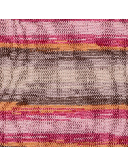 Cotton Quick Batik - Gründl 07 - beigebraun/rosa/koralle