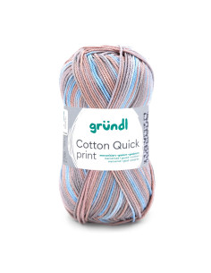Cotton Quick print - Gründl 238 - beige blau multicolor