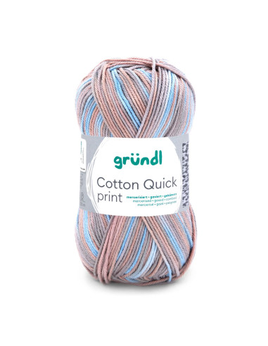 Cotton Quick print - Gründl 238 - beige blau multicolor