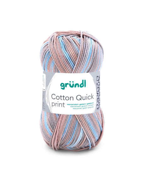 Cotton Quick print - Gründl 238 - beige blau multicolor