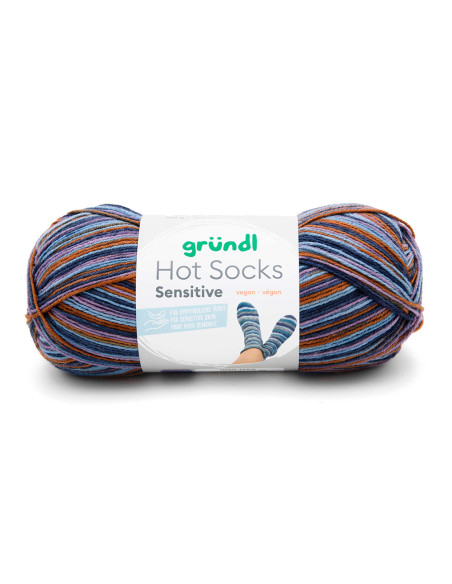 Hot Socks Sensitive - Gründl 01 - jeansblau/camel/violet