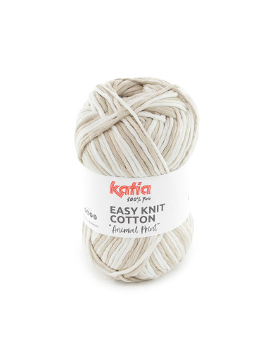 Easy Knit Cotton Animal Print - Katia 200 - naturweiss/rauchbeige