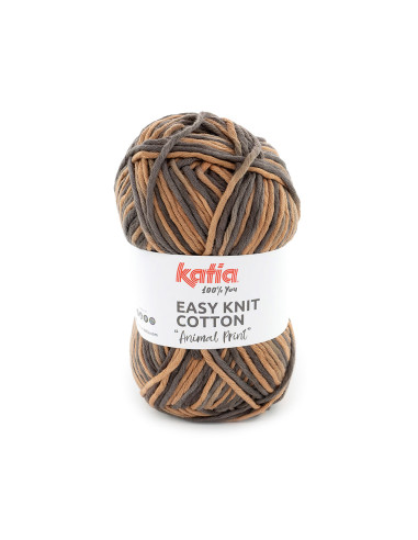Easy Knit Cotton Animal Print - Katia 201 - caramel/braungrau