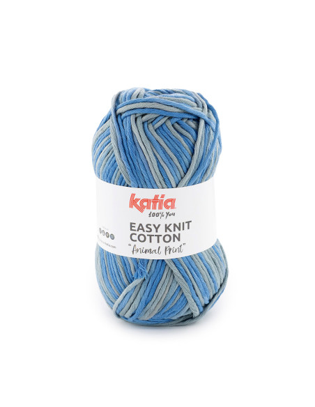 Easy Knit Cotton Animal Print - Katia 204 - jeans/grau