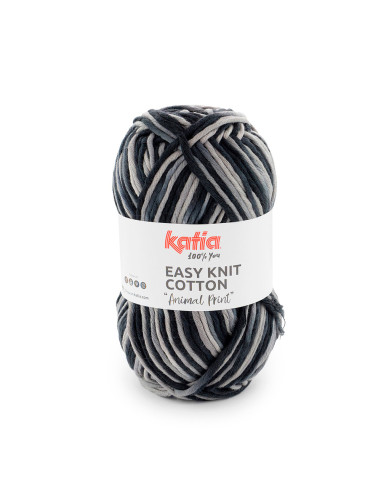 Easy Knit Cotton Animal Print - Katia 205 - grau/schwarz