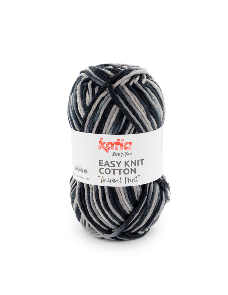 Easy Knit Cotton Animal Print - Katia 205 - grau/schwarz