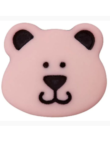 Polyesterknopf Bär  mit Öse 15 mm - Prym 046 - rosa