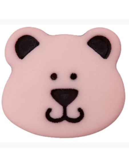 Polyesterknopf Bär  mit Öse 15 mm - Prym 046 - rosa