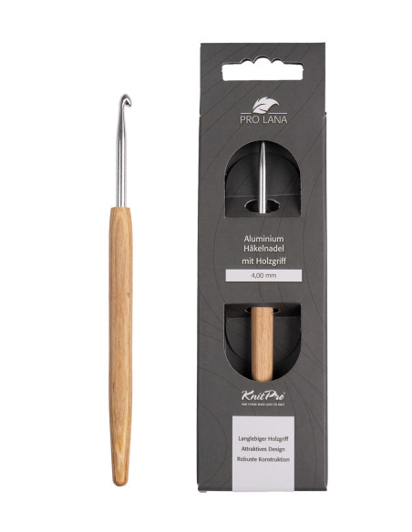 Häkelnadeln  mit Birkenholzgriff - Pro Lana 4.00 mm