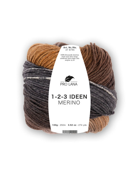 1-2-3 Ideen Merino - Pro Lana 12 - braun/grau/beige