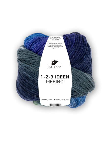 1-2-3 Ideen Merino - Pro Lana 15 - marine/hellblau/grün