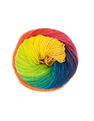 1-2-3 Ideen Merino - Pro Lana 14 - blau/orange/gelb