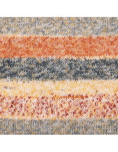 Cotton Quick print 2026 - Gründll 256 - honig/kürbis/rauchgrau/cranberry