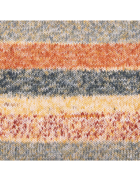 Cotton Quick print 2026 - Gründll 256 - honig/kürbis/rauchgrau/cranberry