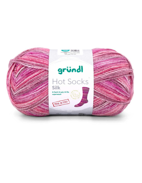Hot Socks Silk 4-fach - Gründl 07 - beere/magenta/mauve/lachs