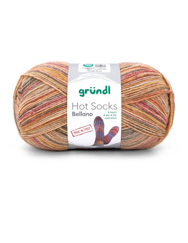 Hot Socks Bellano 4-fach - Gründl 04 - kupfer/rehbraun/schokolade/nougat