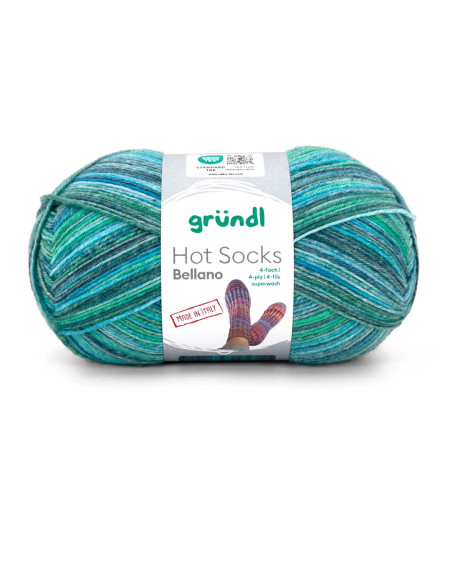 Hot Socks Bellano 4-fach - Gründl 05 - türkis/grasgrün/anthrazit