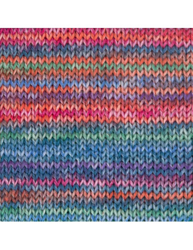 Hot Socks Bellano 4-fach - Gründl 07 - azurblau/magenta/feurrot/orange