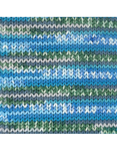 Hot Socks Cashmere 4-fach - Gründl 01 - royalblau/aqua/nachtblau/wei/türkis