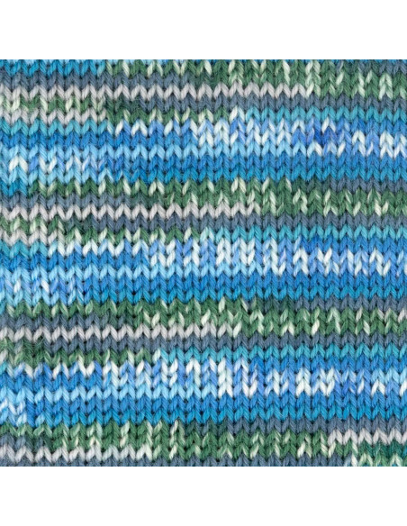 Hot Socks Cashmere 4-fach - Gründl 01 - royalblau/aqua/nachtblau/wei/türkis