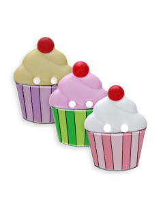 Kinderknopf Cupcake 20 mm  - Dill