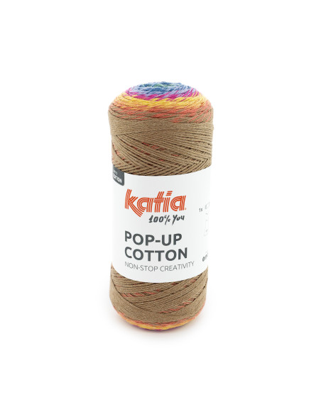 Pop-Up Cotton - Katia 300 - blau/fuchsia/braun