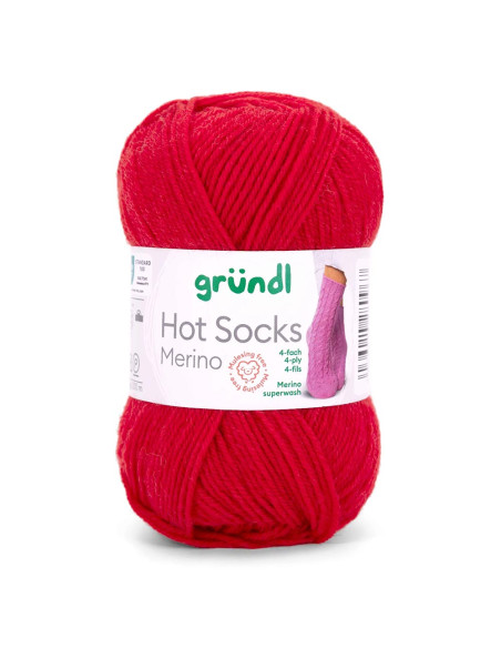 Hot Socks Merino - Gründl 16 - feuerrot