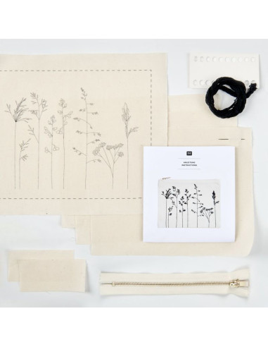 Stickpackung Pouch Blumen und Gräser  Rico Design