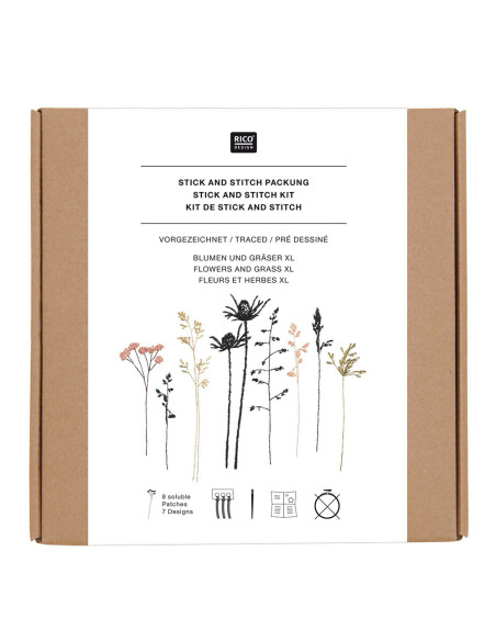 Stick  Stitch Packung Blumen und Gräser XL  Rico Design