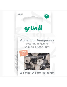 Augen Amigurumi 6 8 und 10 mm - Gründl