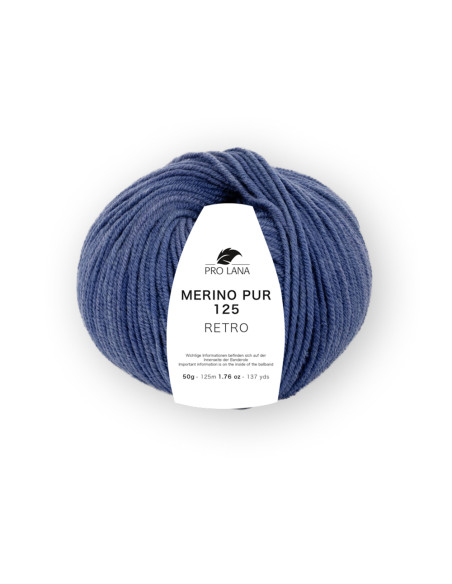 Merino Pur 125 Retro - Pro Lana 155 - blau meliert