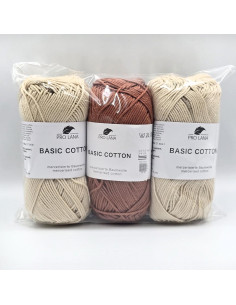 3 Knäuel Basic Cotton - Mängelware