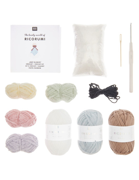 Ricorumi Baby Blankies Pastel Rainbow Häkelset - Rico Design