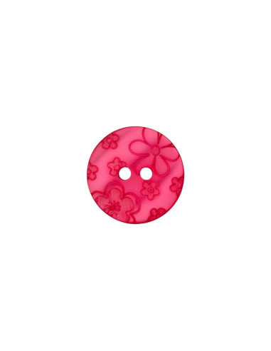 Polyesterknopf 2-Loch 18mm Blumen - Prym 0052 - pink