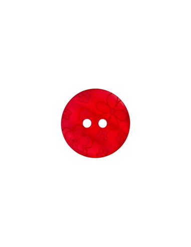 Polyesterknopf 2-Loch 18mm Blumen - Prym 0048 - rot