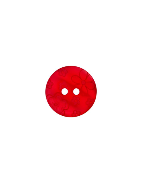 Polyesterknopf 2-Loch 18mm Blumen - Prym 0048 - rot